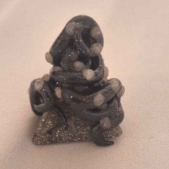 Artisan Handmade DnD D4 Holographic Dice Resin Pendant with Polymer Tentacles - Picture 2 of 8